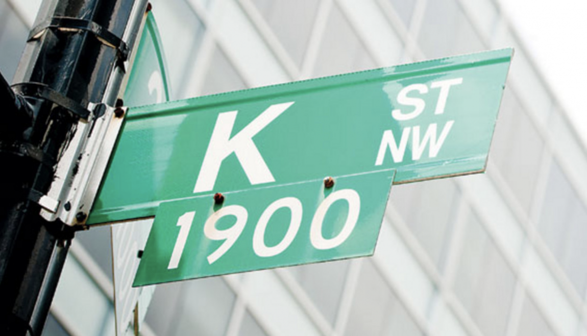 The K St. NW street sign.